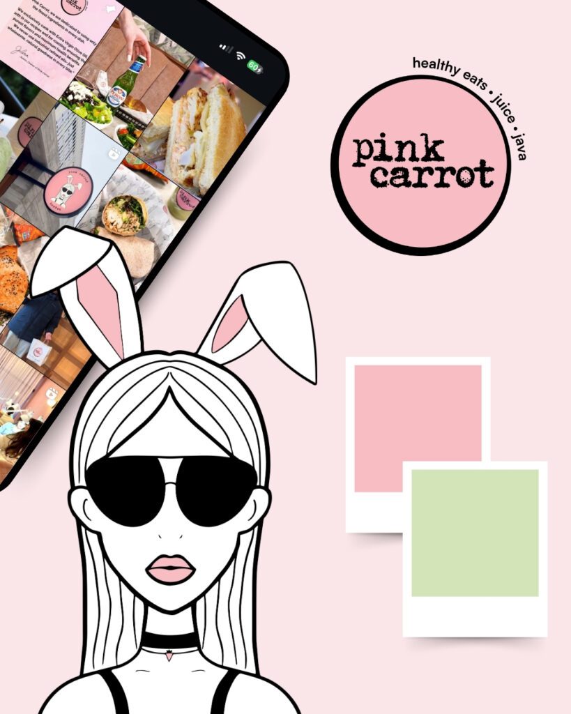 shaye.design & co, a branding and web design studio. pink carrot brand identity, website, photography, creative, and social media by shaye.design & co